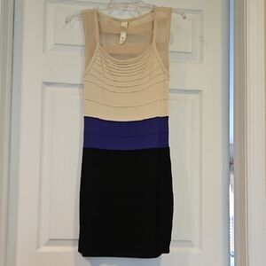 The Clothing Company Striped Mini Dress - Beige, Blue, Black